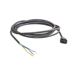 Power cable with IEC14 male connector, 3x1.5mm² - 2 m. (black)