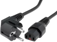Cablu de alimentare cu conector mamă IEC14, 3x1,5mm² - 2 m. (negru)