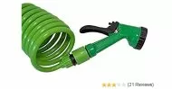 Hydrofarm PVC coil hose 15m with water gun for watering and washing cars