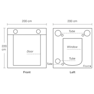 HOMEbox Ambient Q200+ - Cort pentru creșterea plantelor (200 x 200 x 220 cm)