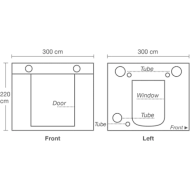 HOMEbox Ambient Q300+ - Cort pentru creșterea plantelor (300 x 300 x 220 cm)