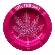 Best Buds Metal Ashtray Pink Weed Leaf