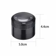 Champ High ⌀ 50mm - Polizor metalic cu lupa din 4 piese (negru)