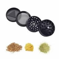 Champ High ⌀ 50mm - Polizor metalic cu lupa din 4 piese (negru)