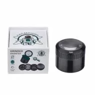 Champ High ⌀ 50mm - Polizor metalic cu lupa din 4 piese (negru)