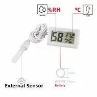 Termohigrometru digital cu sonda de 1,3 m pentru masurarea umiditatii si temperaturii.