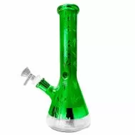 Weed Leaves Glass Bong Green 25cm