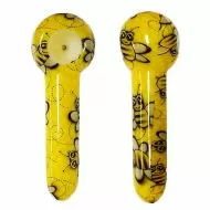 Pipă de sticlă Albină galbenă 13cm
