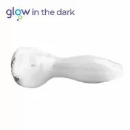 White Glass Pipe Glow in The Dark 10cm