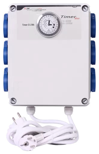 G-Systems Timer Box 6x600W - Timer Box cu 6 socluri de lampi, cu 2 circuite