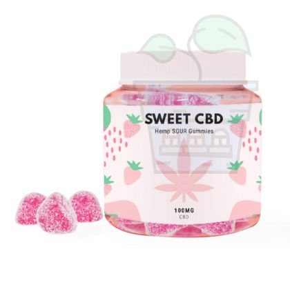 Sweet CBD 100mg Sour Strawberry Gummies 60g - Strawberry