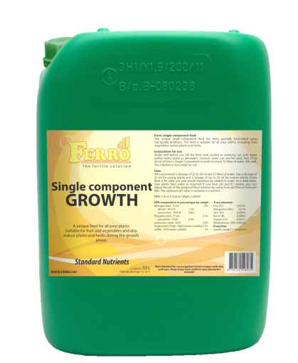 FERRO Single Component Growth 5l. - Ingrasamant de crestere monocomponent (in sol/hidro, pentru apa de la robinet)