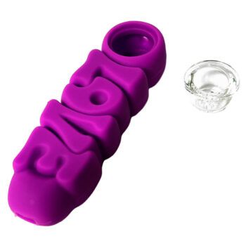 Pipă din silicon LOVE Purple 12cm