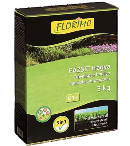Îngrășământ granulat PENTRU GAZOZ 3 în 1 - FLORIMO - 3kg.