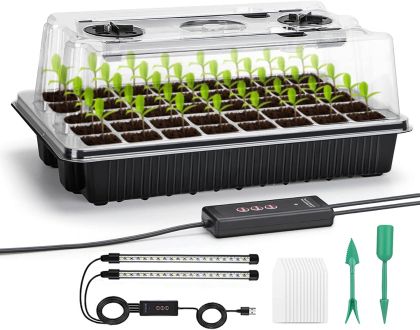 Kit de germinare și înrădăcinare cu iluminare încorporată - 40 de prize, 2 benzi LED, x 38 x 24 x 12 cm