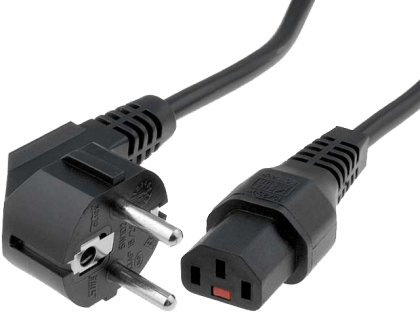 Cablu de alimentare cu conector mamă IEC14, 3x1,5mm² - 2 m. (negru)
