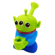 Bong din silicon cu 3 ochiuri, detașabil, Alien Green, 14cm