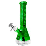 Bong din sticlă Weed Leaves Verde 25cm