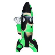 Bong din silicon, verde rachetă, cu iluminare LED, 20 cm