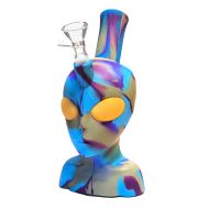 Bong din silicon cu cap de extraterrestre albastru 20 cm