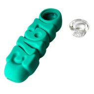 Pipă din silicon LOVE Turcoaz 12cm