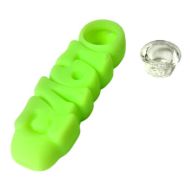 Pipă din silicon LOVE Verde 12cm