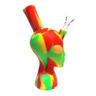 Bong din silicon cu cap de extraterestru Rasta 20cm