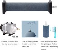 Grey cylindrical Aeration stone with rectangular ends 150mm