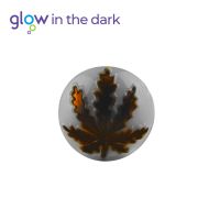 Pipă de sticlă cu frunză 10 cm, strălucește în întuneric