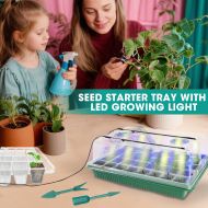Kit de germinare și înrădăcinare cu iluminare încorporată - 40 de prize, 2 benzi LED, x 38 x 24 x 12 cm