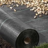 Prelată (agrotextilă) din material textil țesut împotriva buruienilor 70g. PP negru UV, 1.1m x 100m