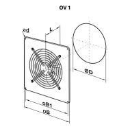 Ventilator axial VENTS OV1 200, 390 m3/h, presiune joasă, montare pe perete